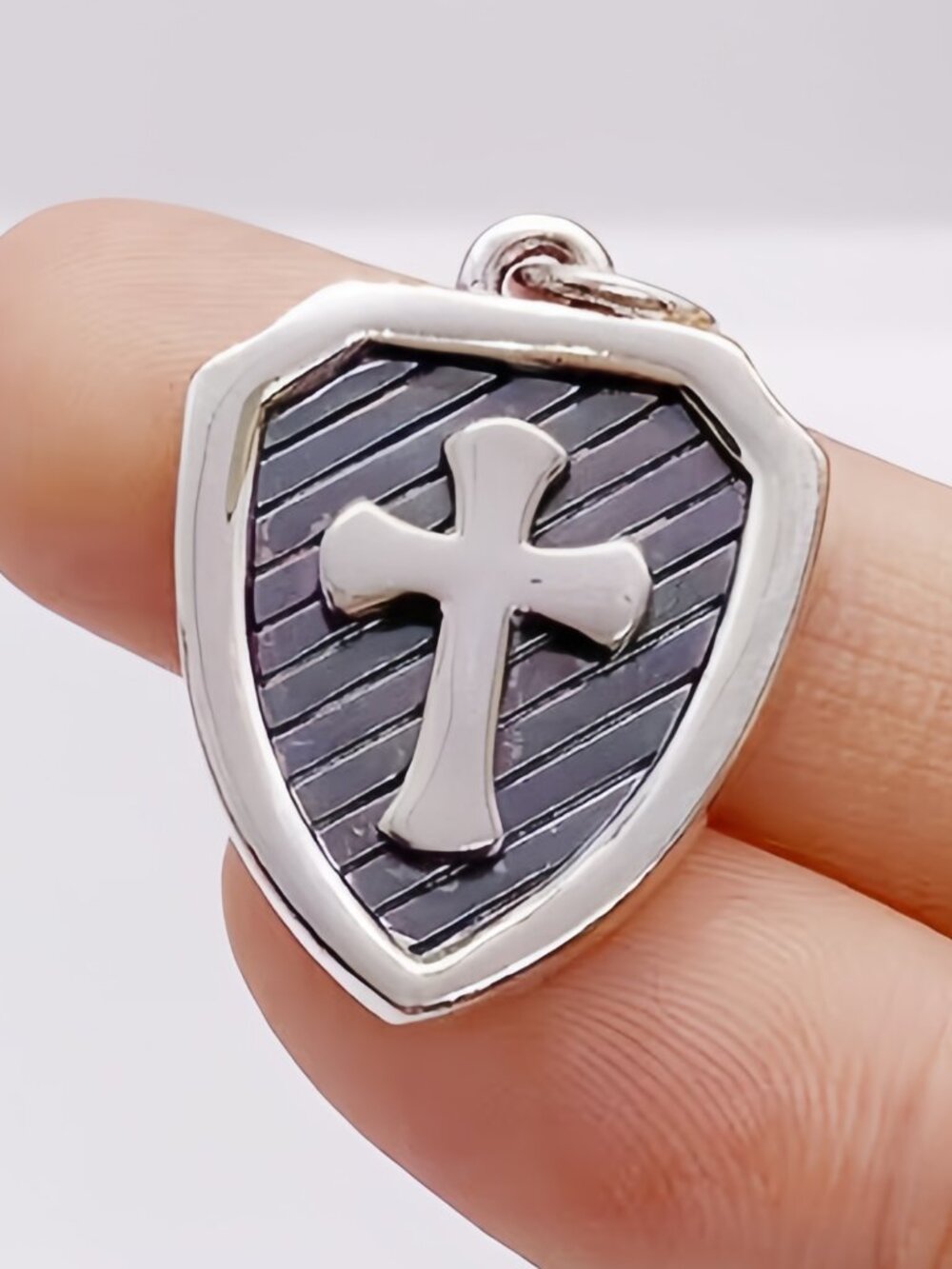 James Avery sterling silver Cross and Shield Charm